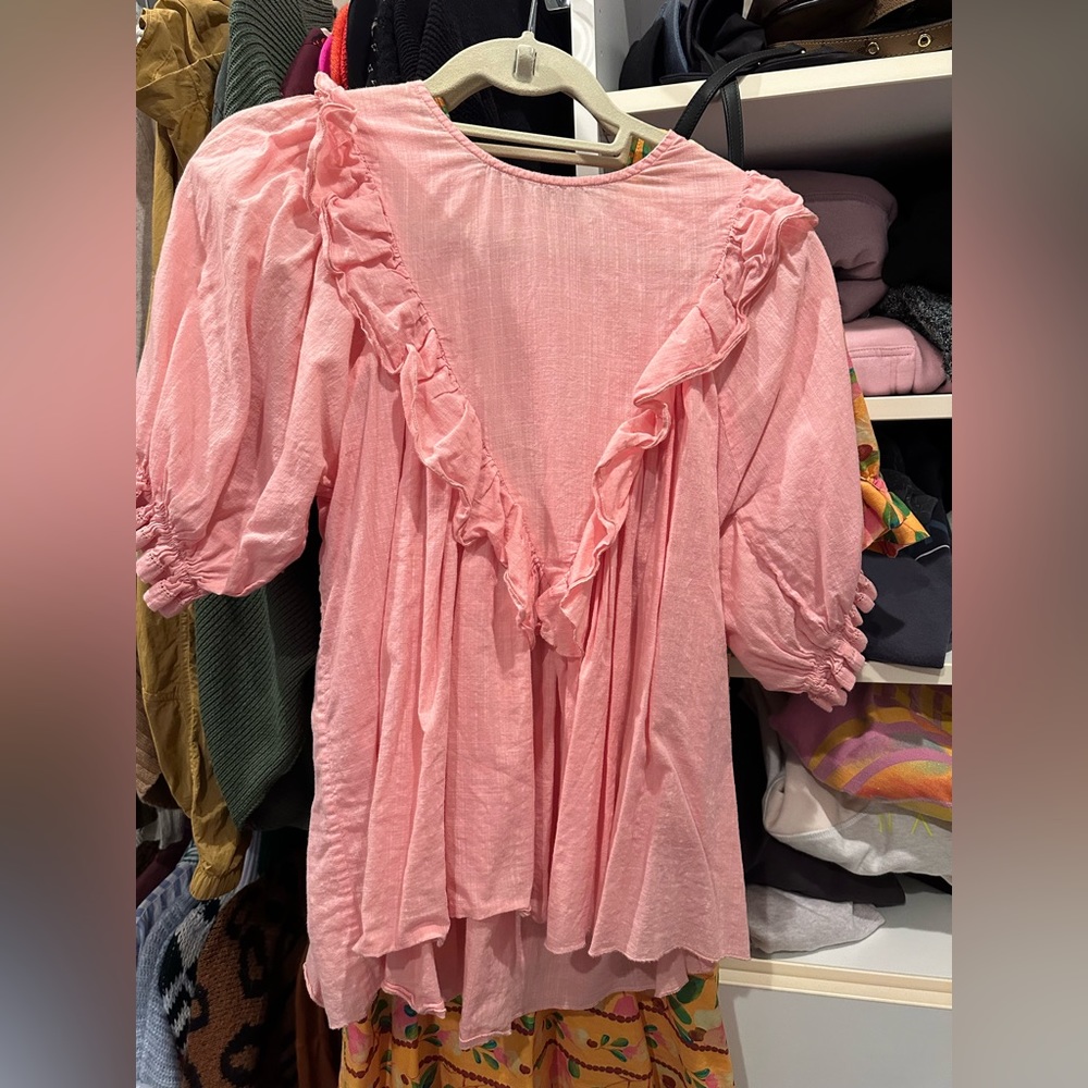 THE GREAT. The ruffle triangle top